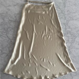 Elegant Cream Satin Skirt